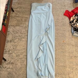 Lulu's Light Blue Strapless Maxi Dress